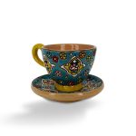 Cup with saucer made of clay