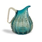Beautiful jug made of turquoise blue glass